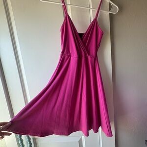 Elegant Pink Spaghetti Strap Dress